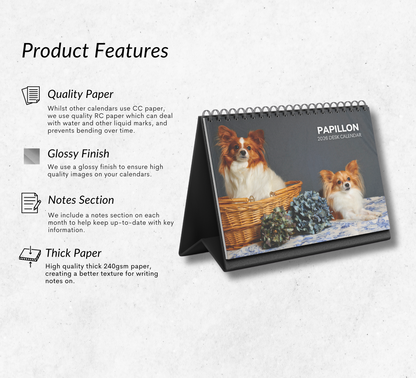Papillon Desk Calendar 2026-2027