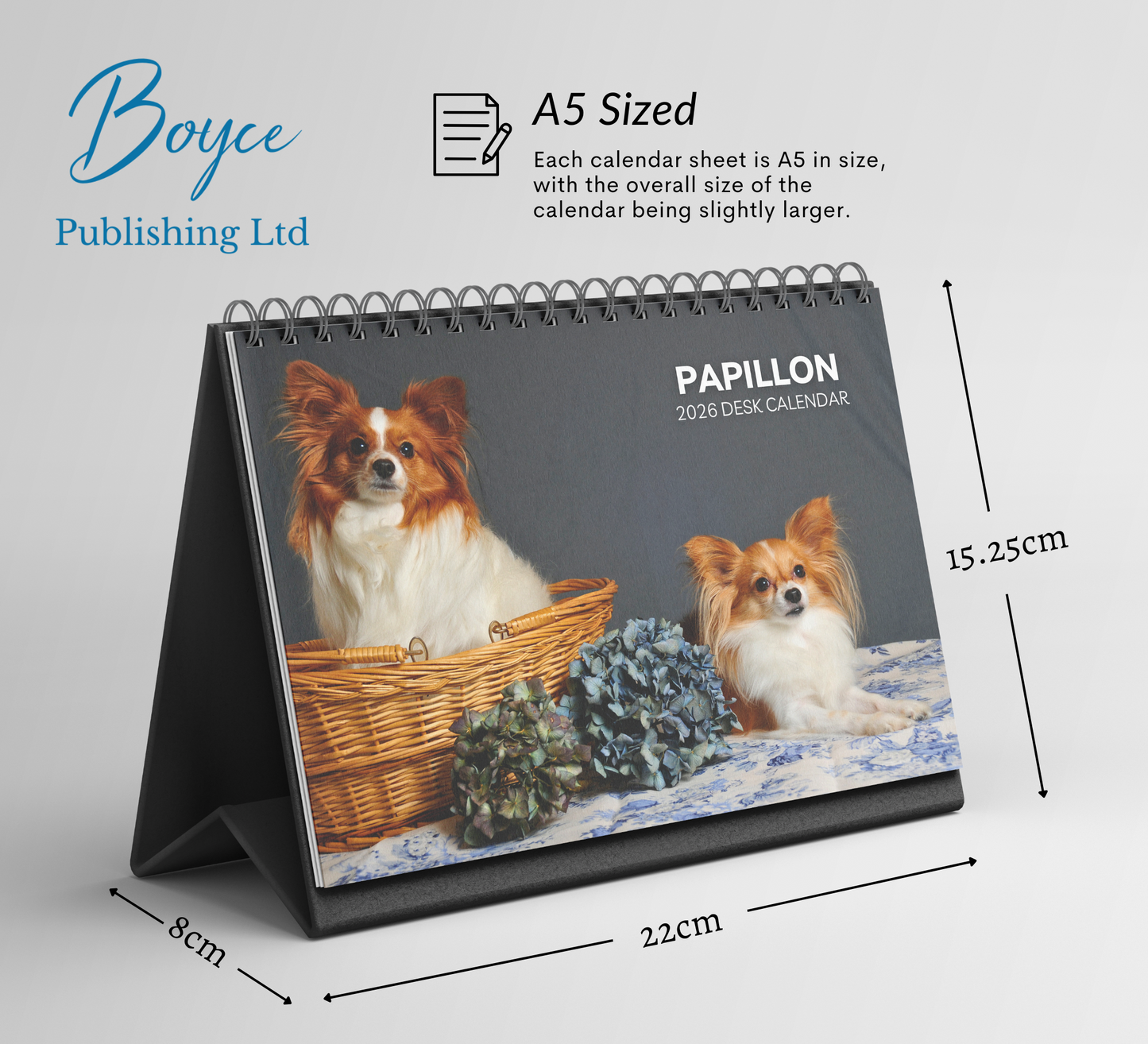 Papillon Desk Calendar 2026-2027