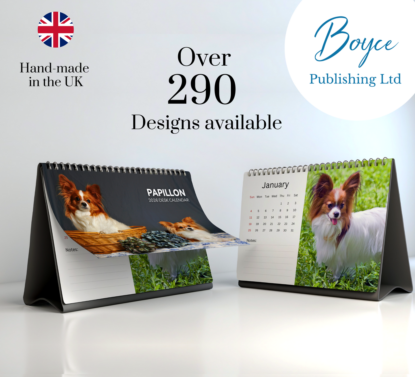 Papillon Desk Calendar 2026-2027