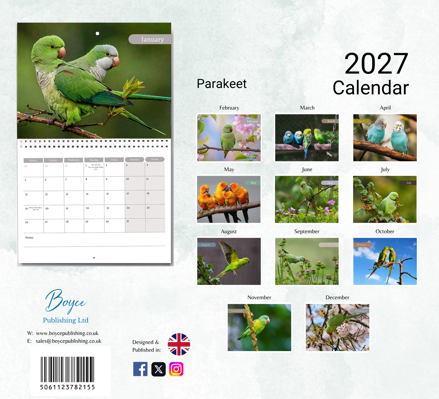 Parakeet Calendar 2027
