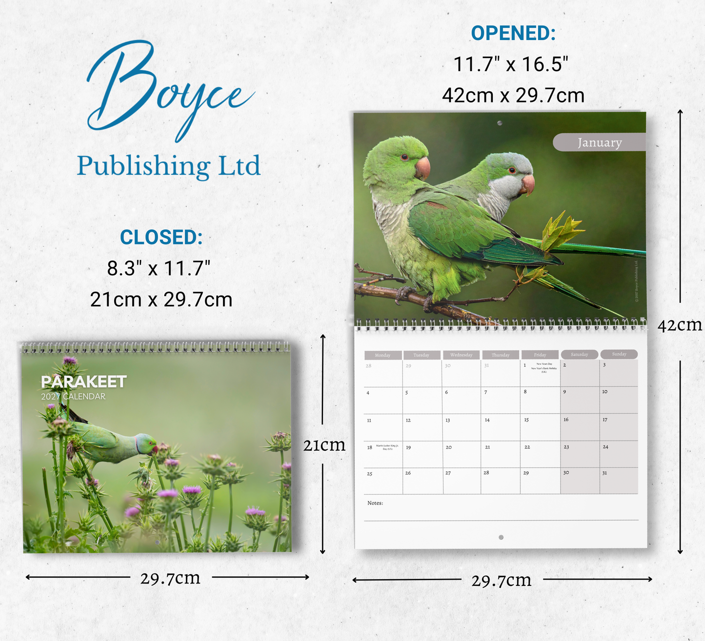 Parakeet Calendar 2027
