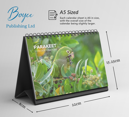 Parakeet Desk Calendar 2026-2027