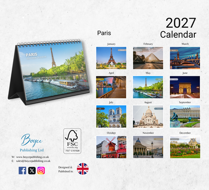 Paris Desk Calendar 2027-2028
