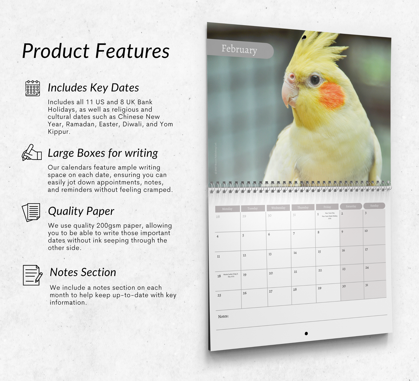 Parrot Calendar 2027