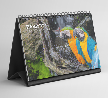 Parrot Desk Calendar 2026-2027