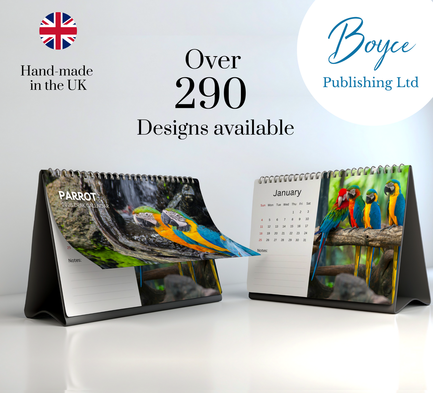 Parrot Desk Calendar 2026-2027