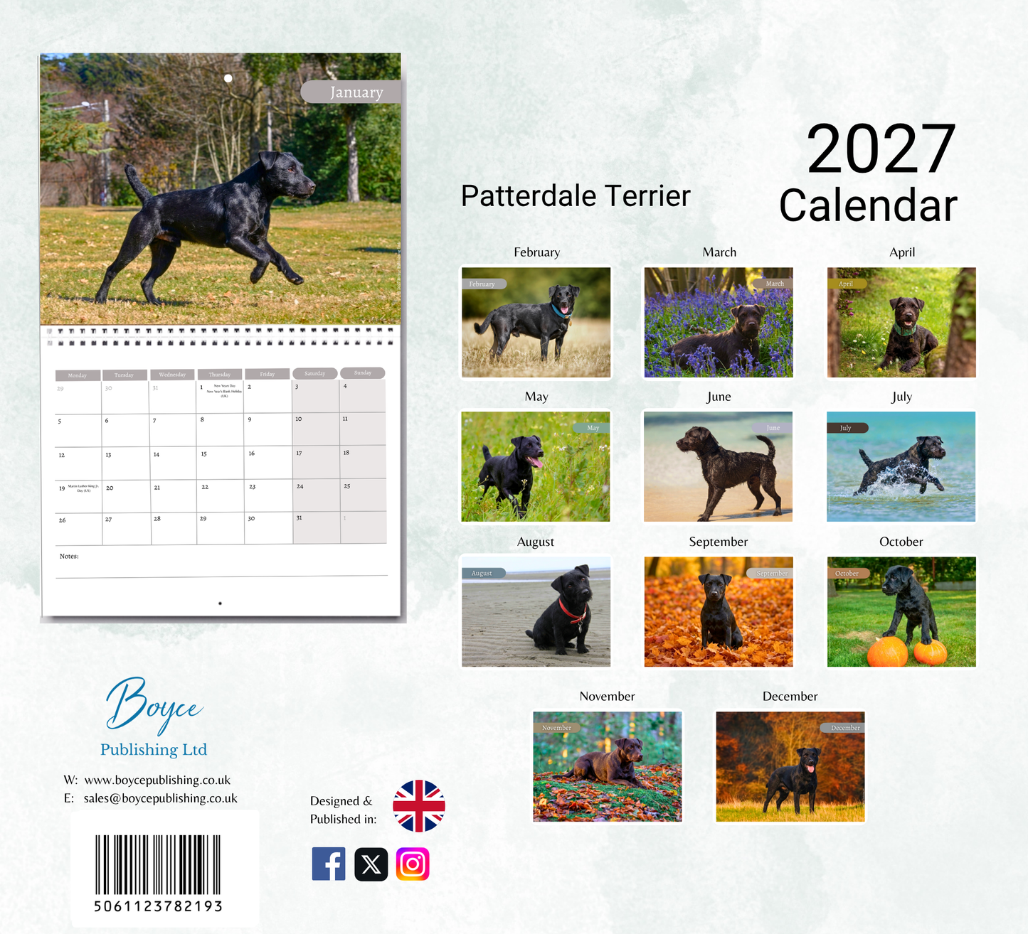Patterdale Terrier Calendar 2027