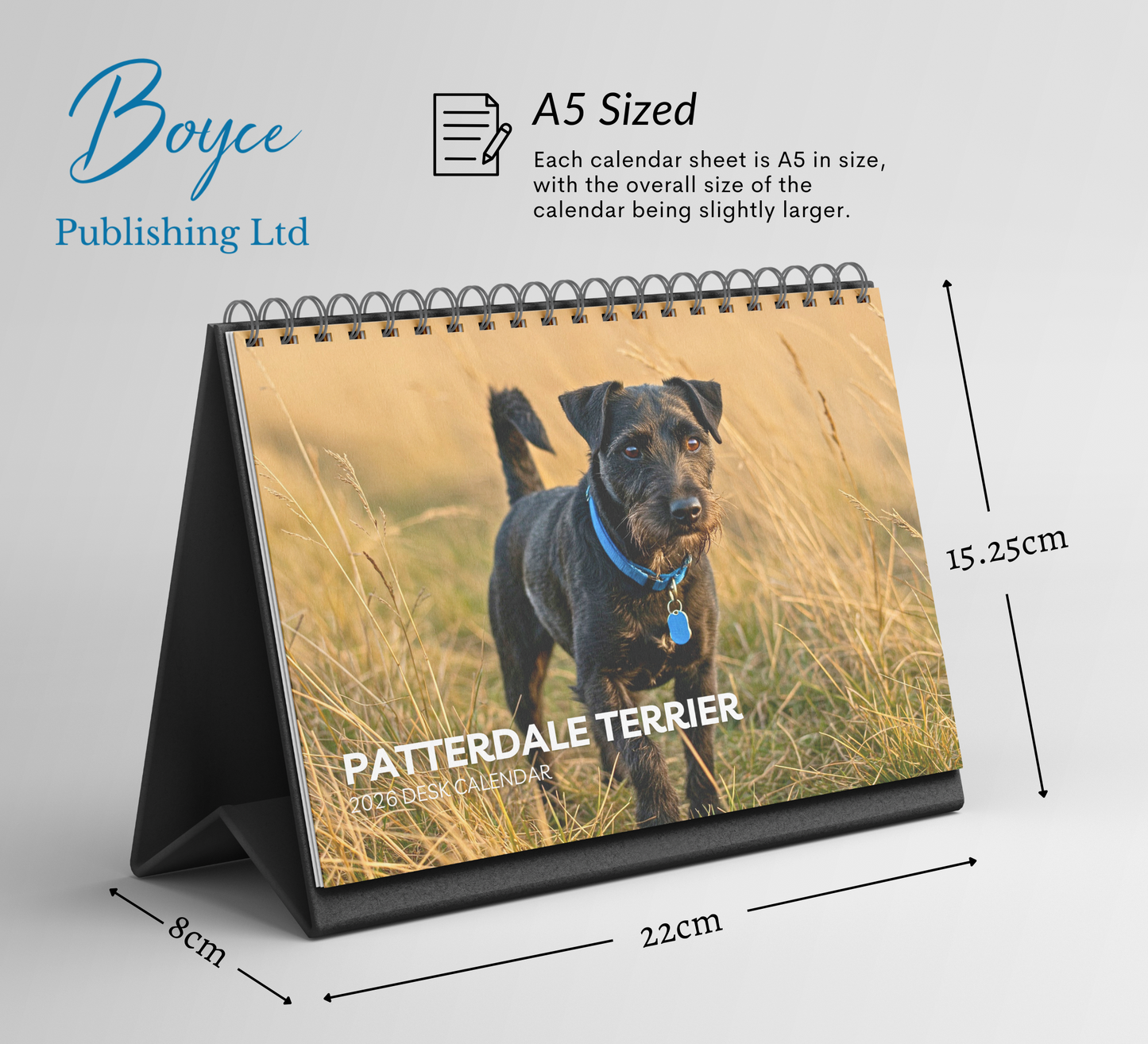 Patterdale Terrier Desk Calendar 2026-2027
