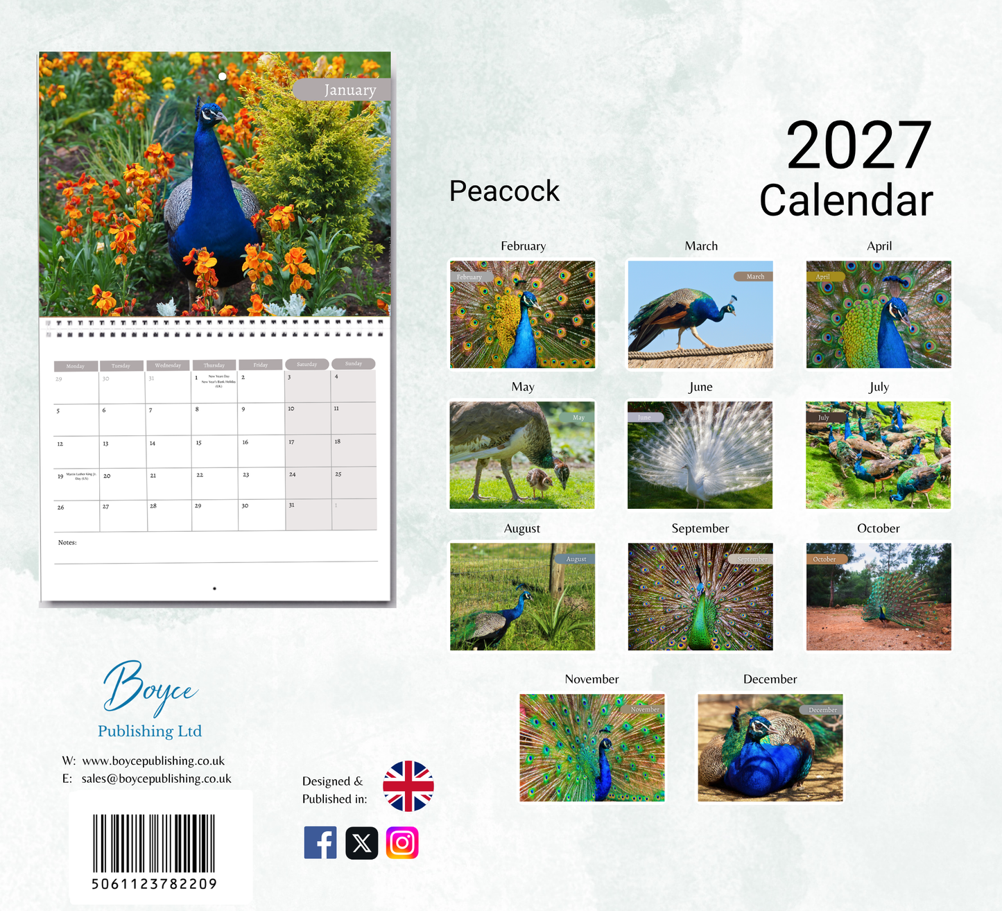 Peacock Calendar 2027