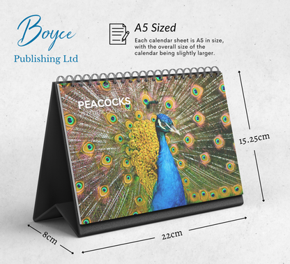 Peacock Desk Calendar 2027-2028