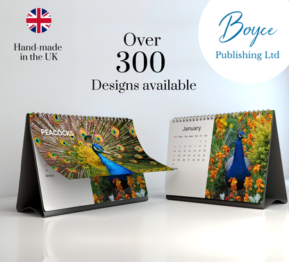 Peacock Desk Calendar 2027-2028