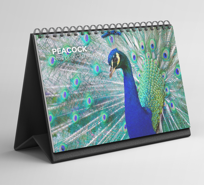 Peacock Desk Calendar 2026-2027
