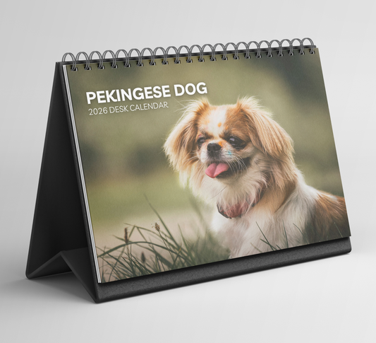 Pekingese Dog Desk Calendar 2026-2027
