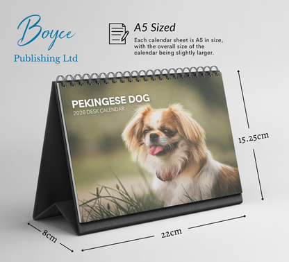 Pekingese Dog Desk Calendar 2026-2027