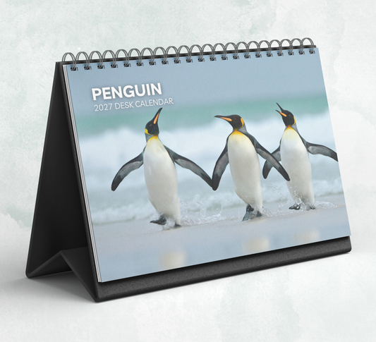 Penguin Desk Calendar 2027-2028