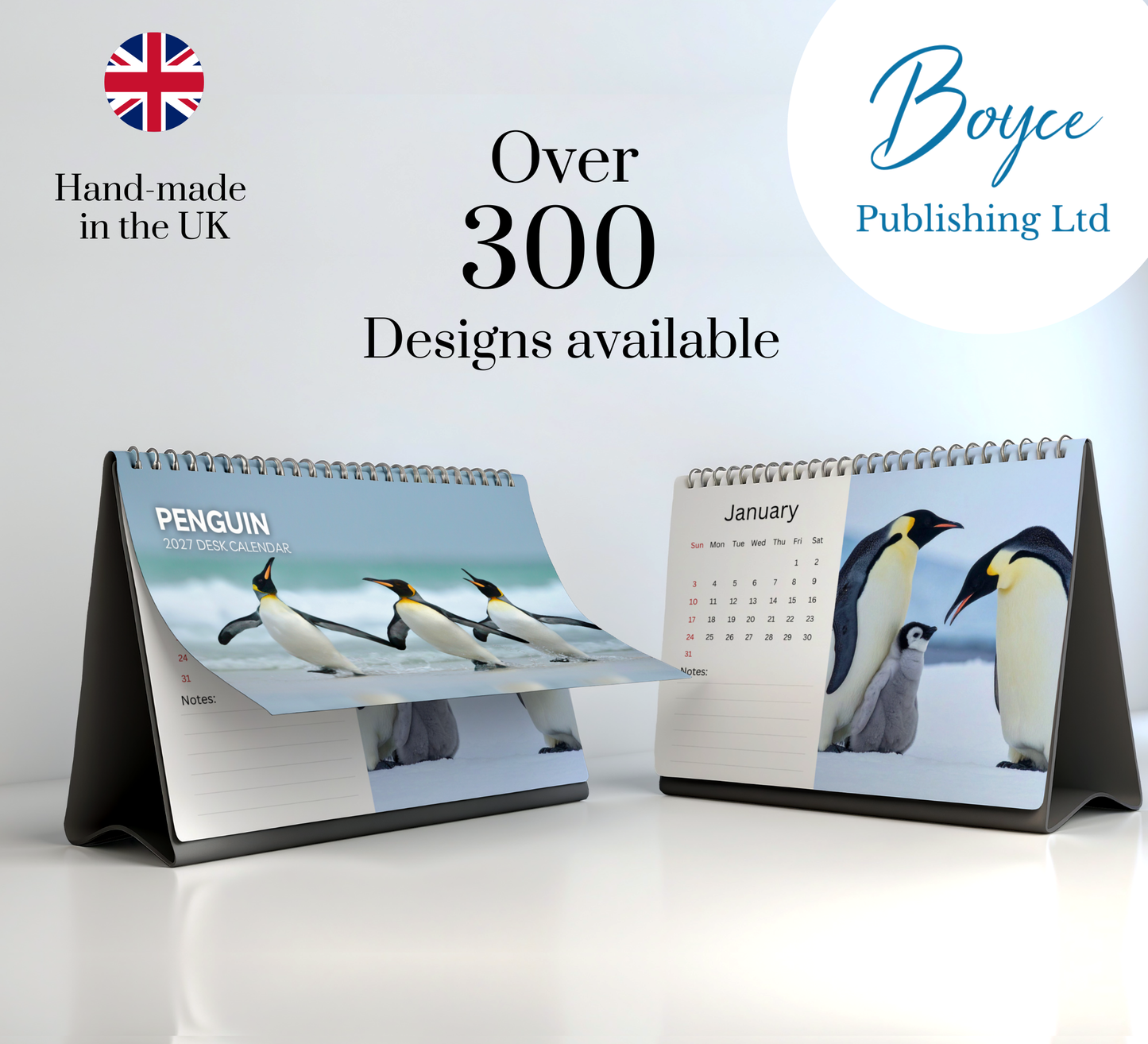 Penguin Desk Calendar 2027-2028