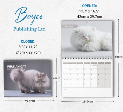 Persian Cat Calendar 2027