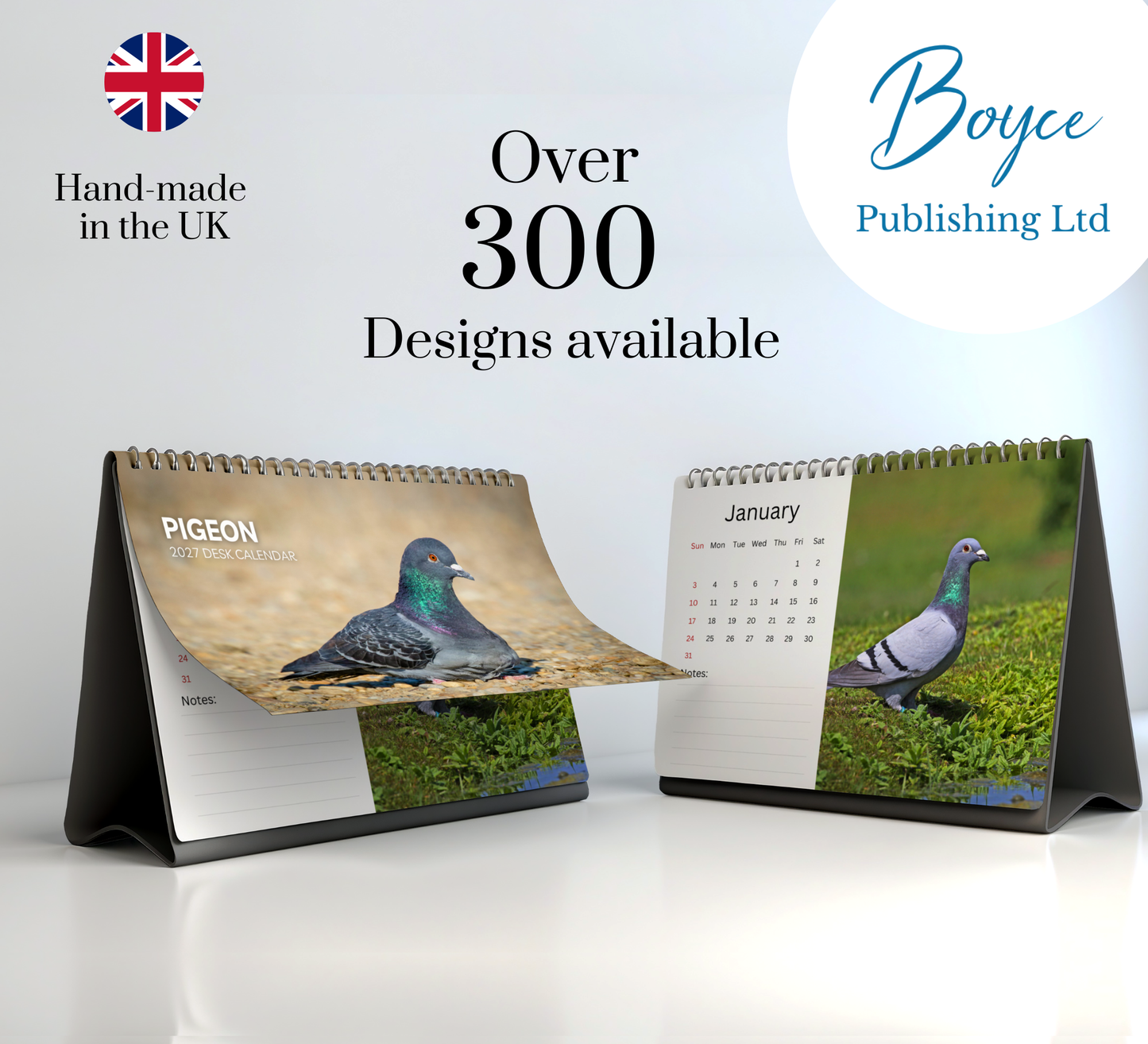 Pigeon Desk Calendar 2027-2028