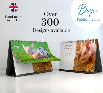 Pig Desk Calendar 2027-2028