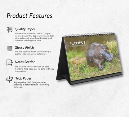 Platypus Desk Calendar 2027-2028