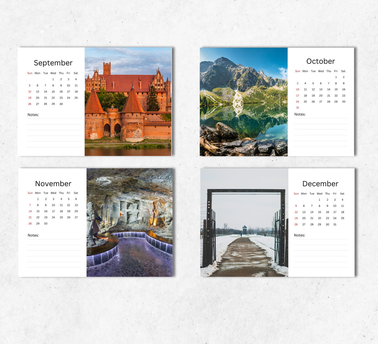 Poland Desk Calendar 2027-2028