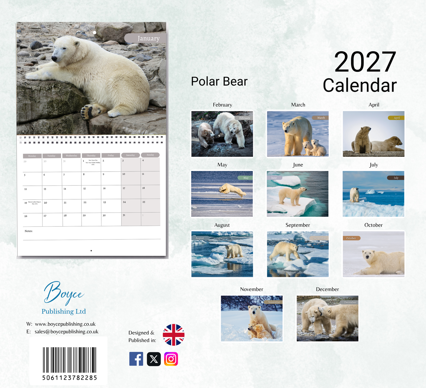 Polar Bear Calendar 2027