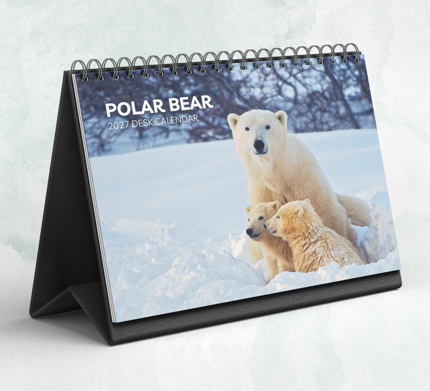 Polar Bear Desk Calendar 2027-2028