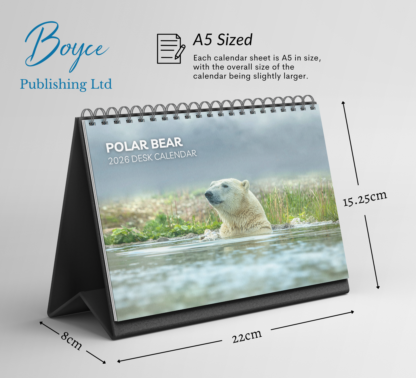 Polar Bear Desk Calendar 2026-2027