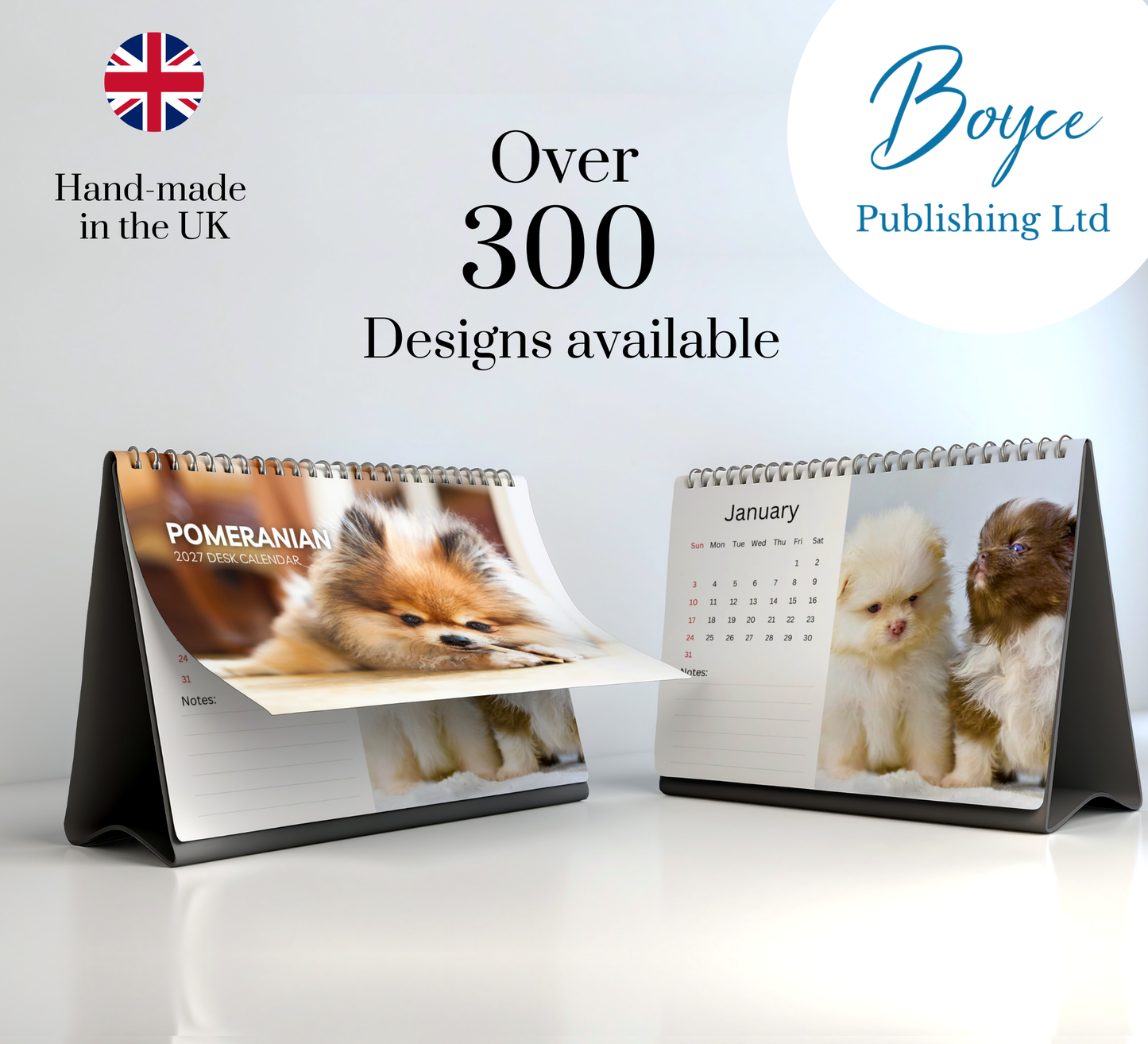 Pomeranian Desk Calendar 2027-2028