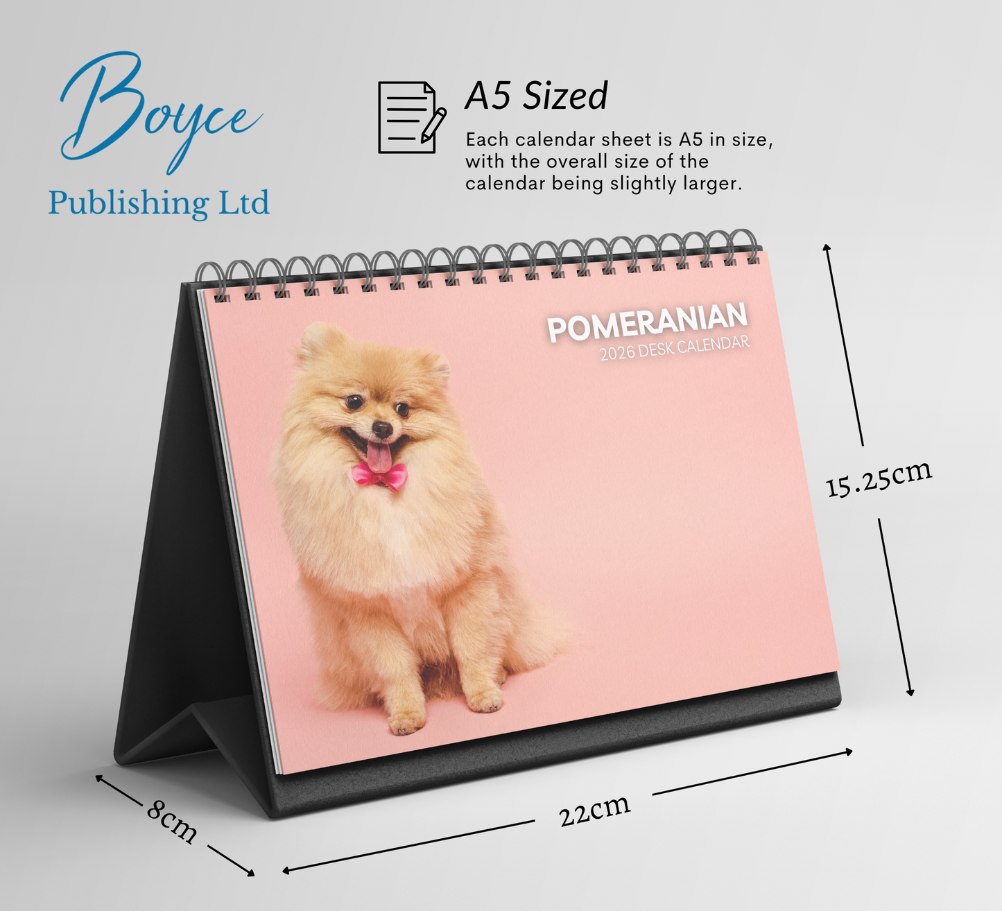 Pomeranian Desk Calendar 2026-2027