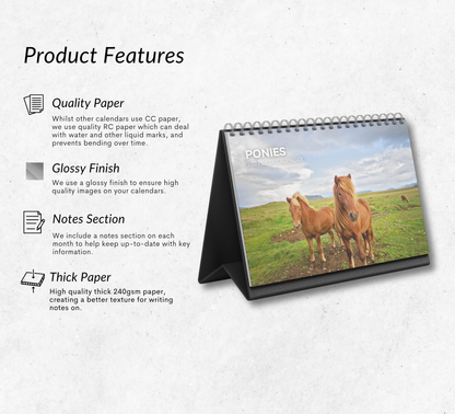 Pony Desk Calendar 2027-2028