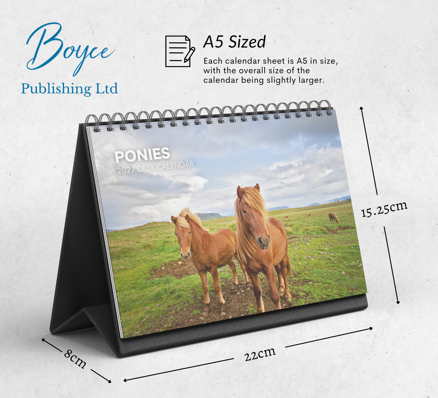 Pony Desk Calendar 2027-2028