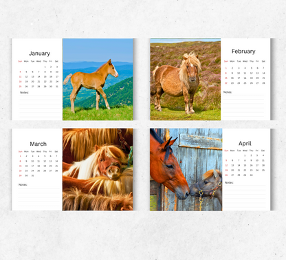 Pony Desk Calendar 2026-2027