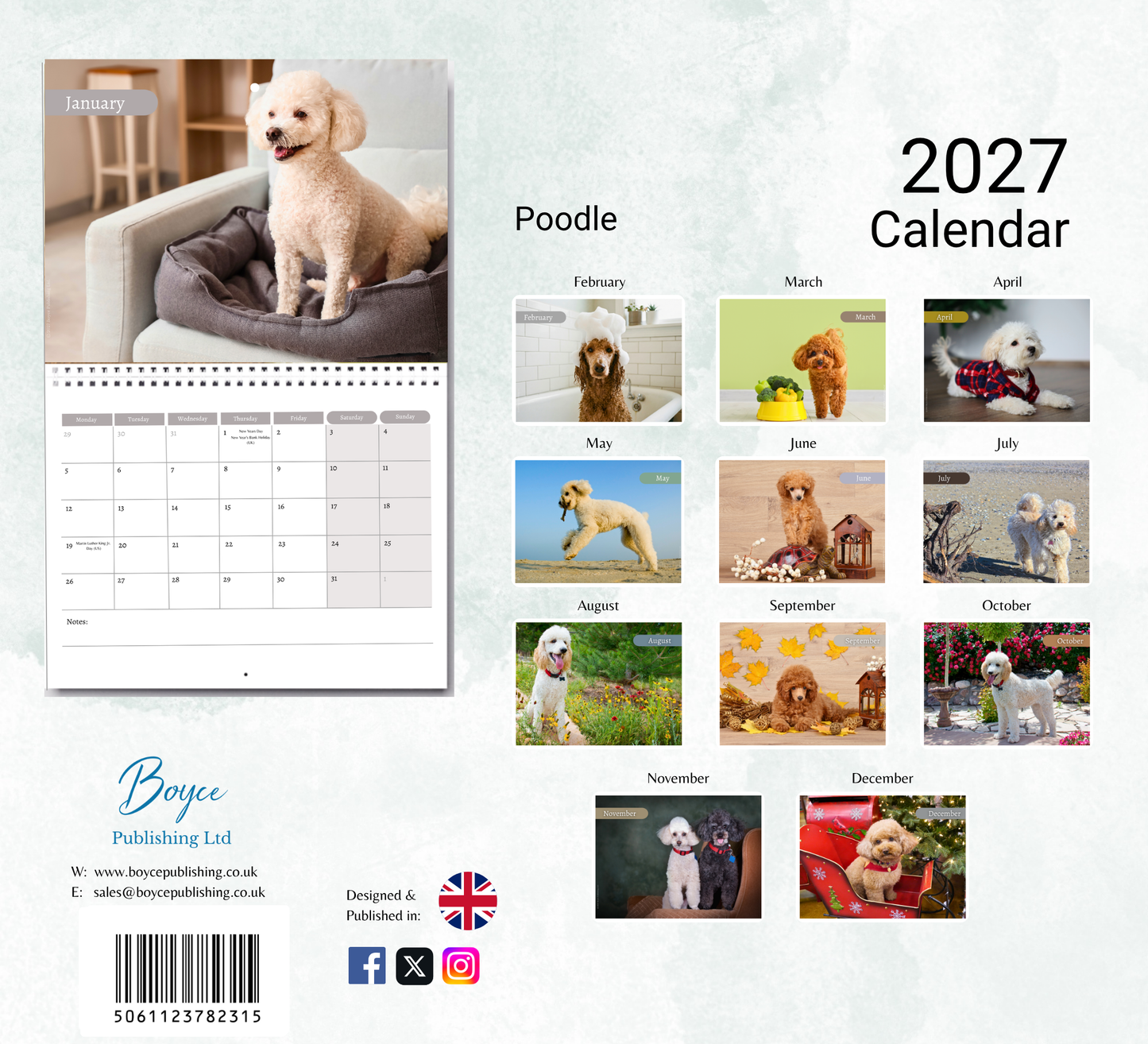 Poodle Calendar 2027