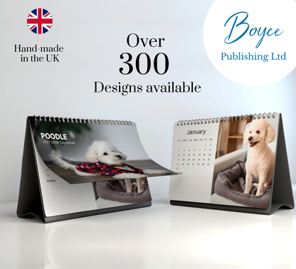 Poodle Desk Calendar 2027-2028
