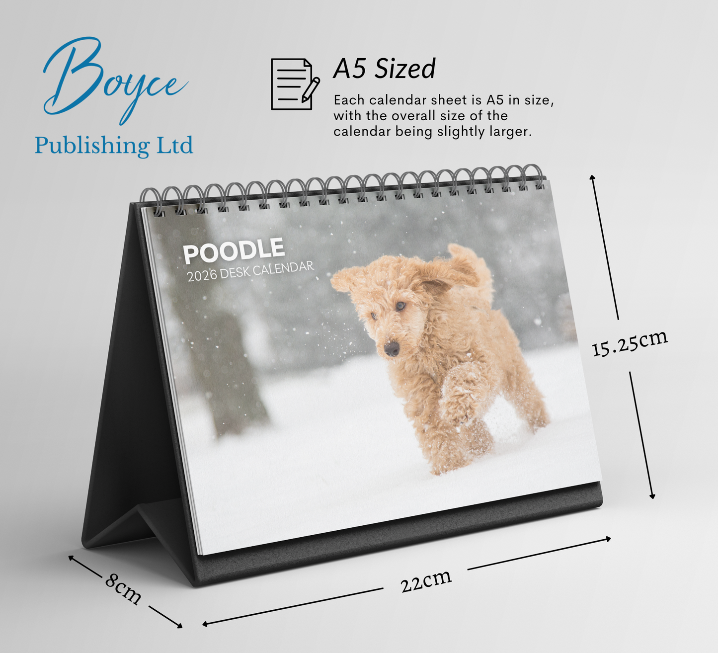 Poodle Desk Calendar 2026-2027