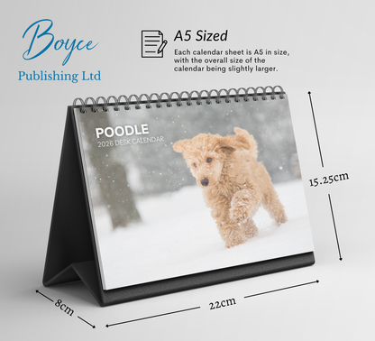 Poodle Desk Calendar 2026-2027