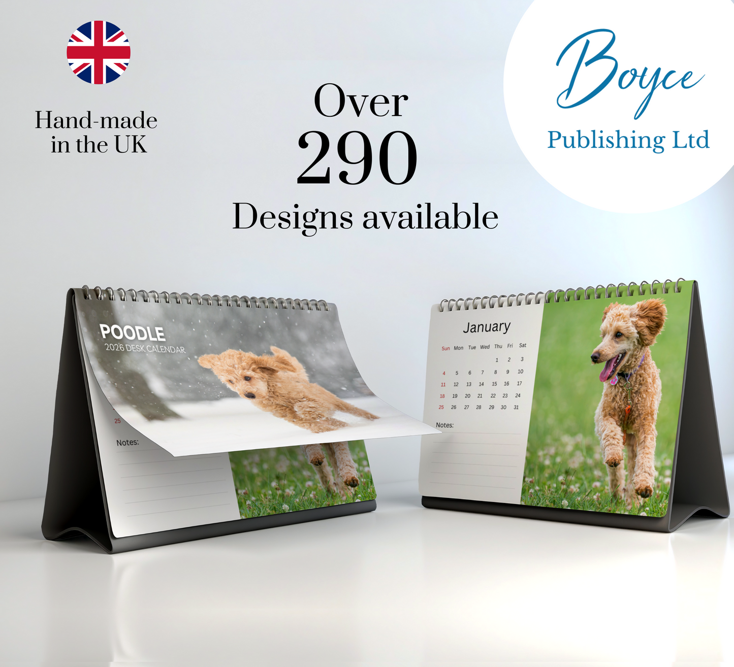 Poodle Desk Calendar 2026-2027