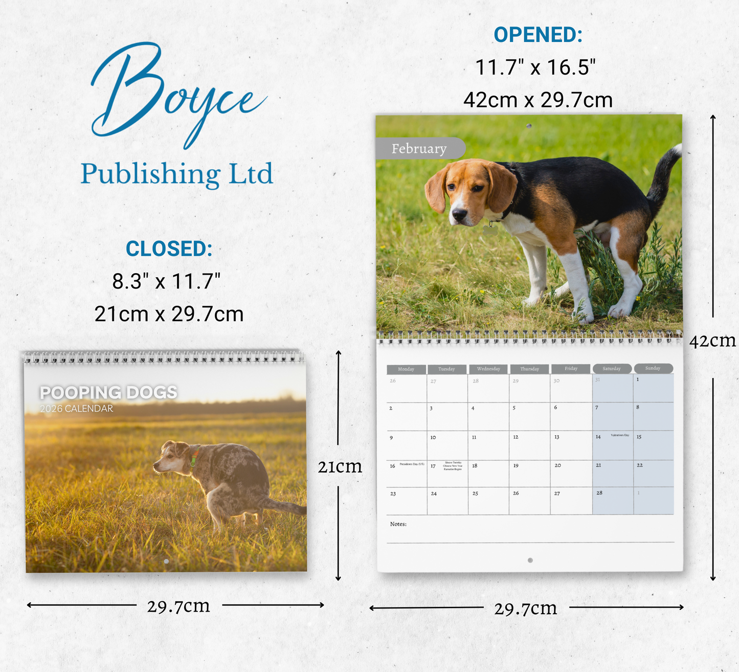 Pooping Dogs Calendar 2026