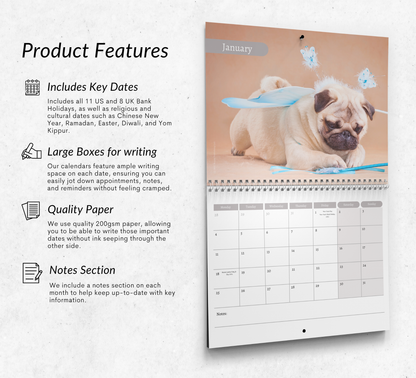 Pug Calendar 2027