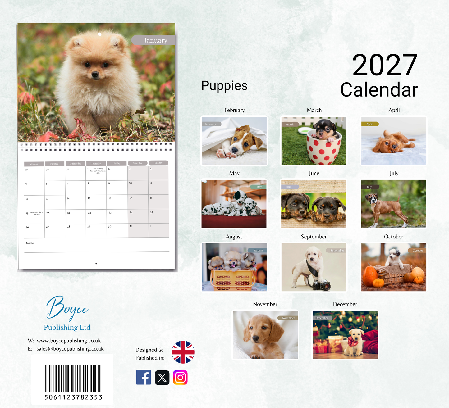 Puppy Calendar 2027