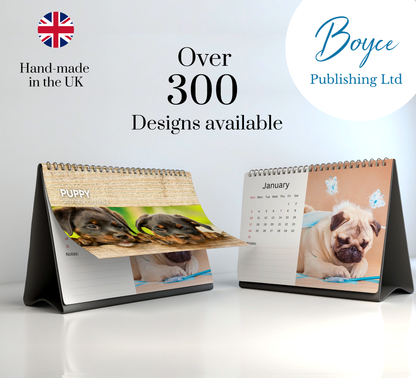 Puppy Desk Calendar 2027-2028