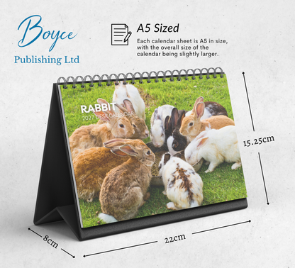 Rabbit Desk Calendar 2027-2028