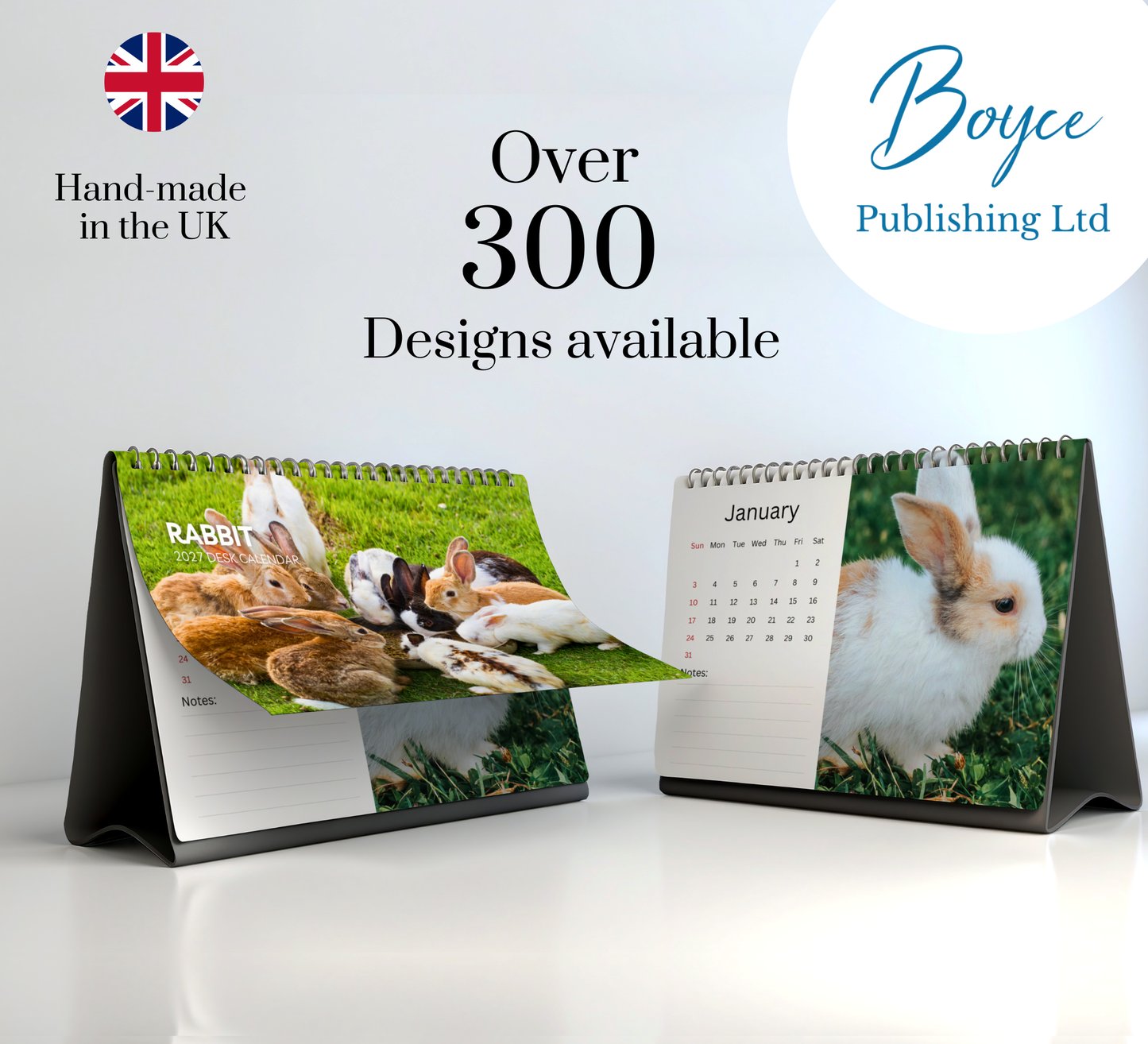 Rabbit Desk Calendar 2027-2028