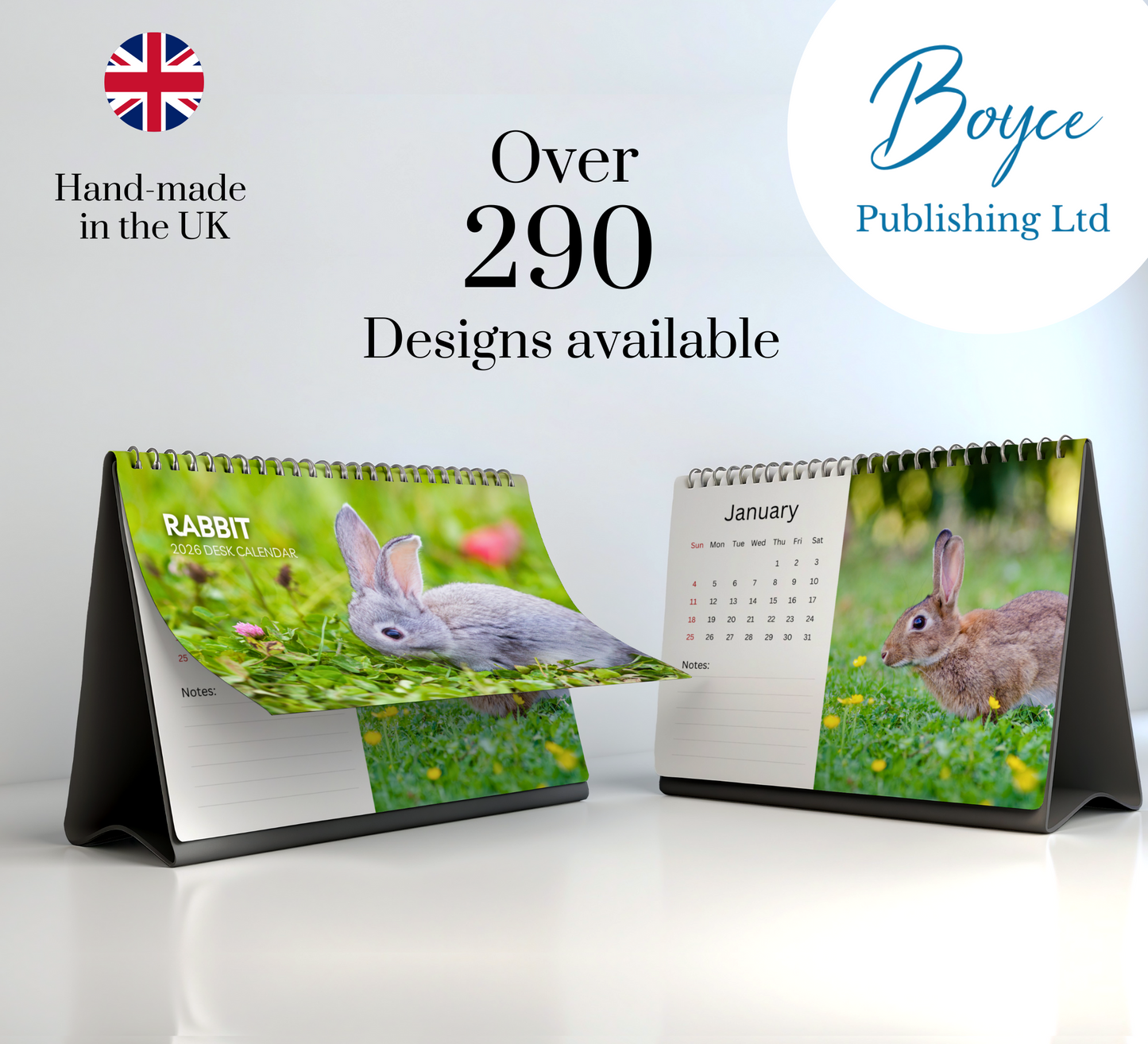 Rabbit Desk Calendar 2026-2027