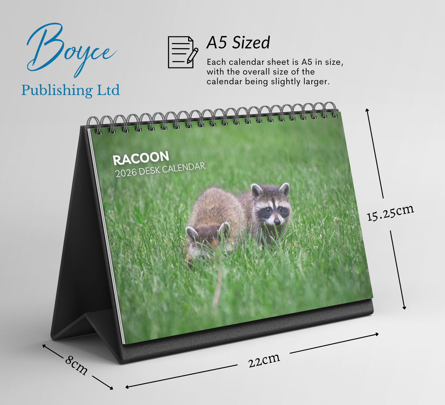 Racoon Desk Calendar 2026-2027