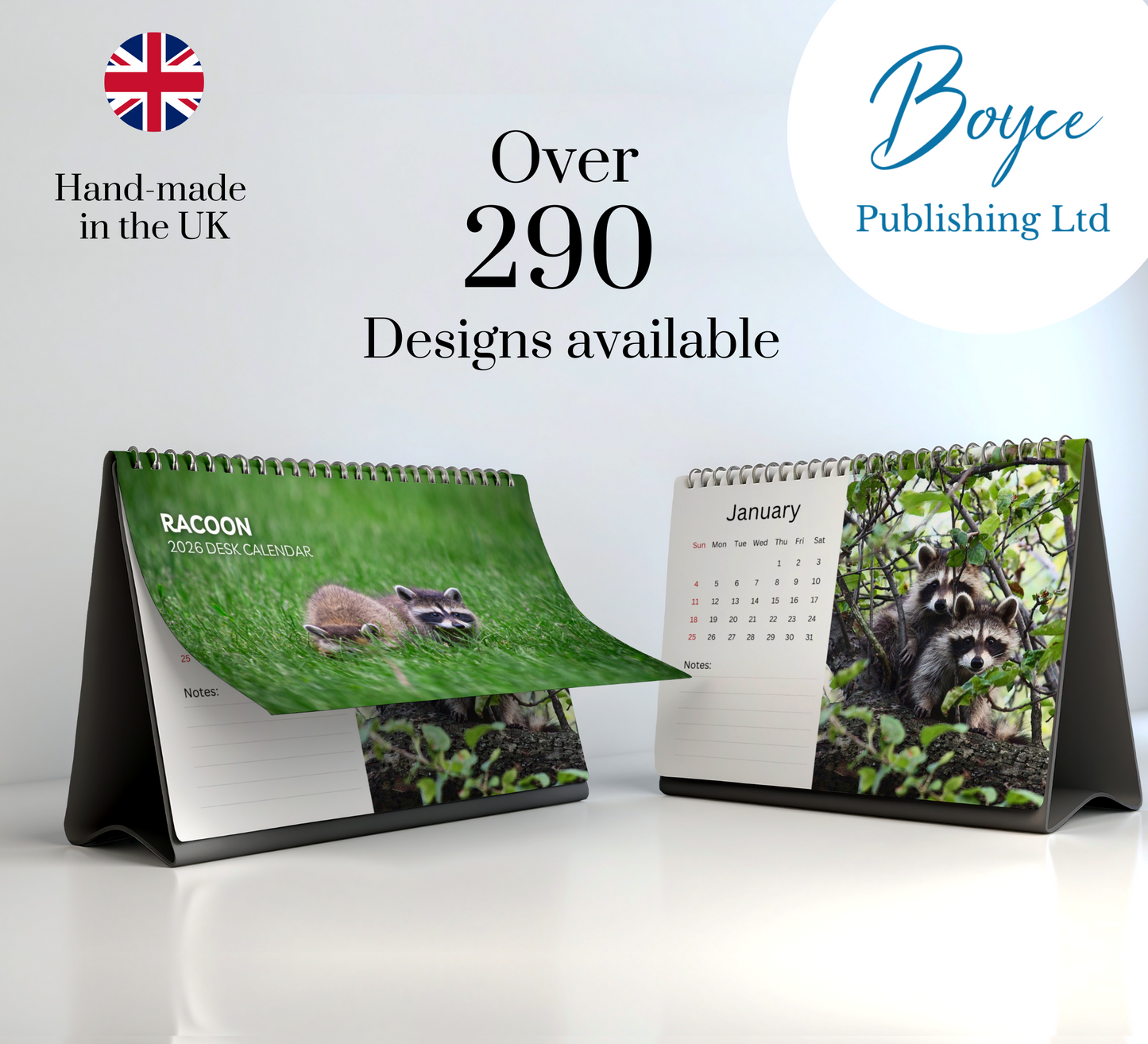 Racoon Desk Calendar 2026-2027