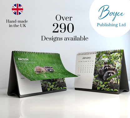 Racoon Desk Calendar 2026-2027