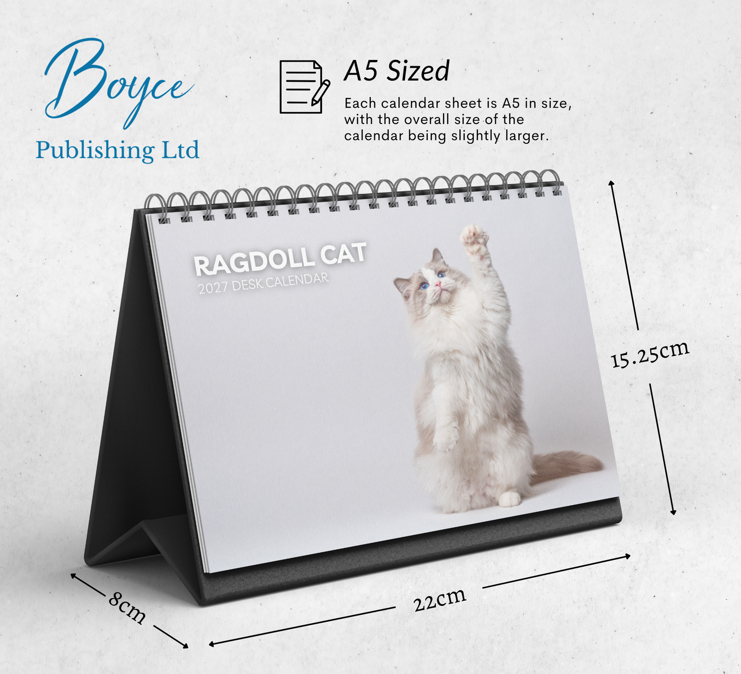 Ragdoll Cat Desk Calendar 2027-2028