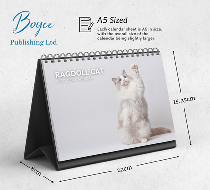Ragdoll Cat Desk Calendar 2027-2028